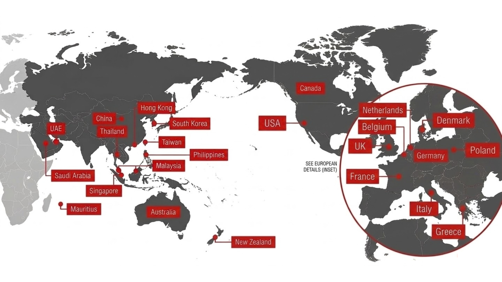 TAKASO Global Network Map